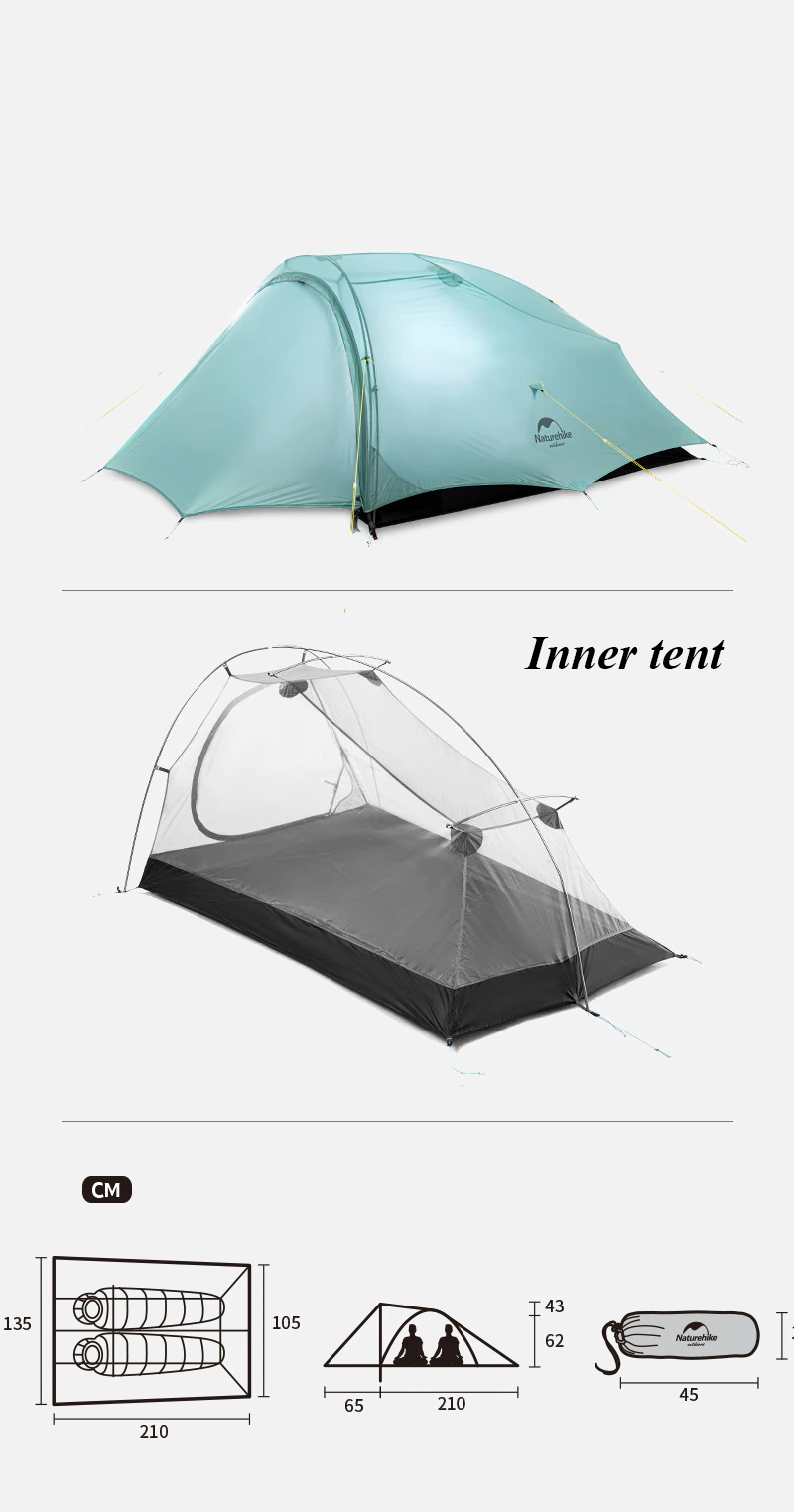Cheap Goat Tents  New Arrival SHARED 2 Ultralight Outdoor Camping 20D Single Silicone Nylon Waterproof Tent Tents 